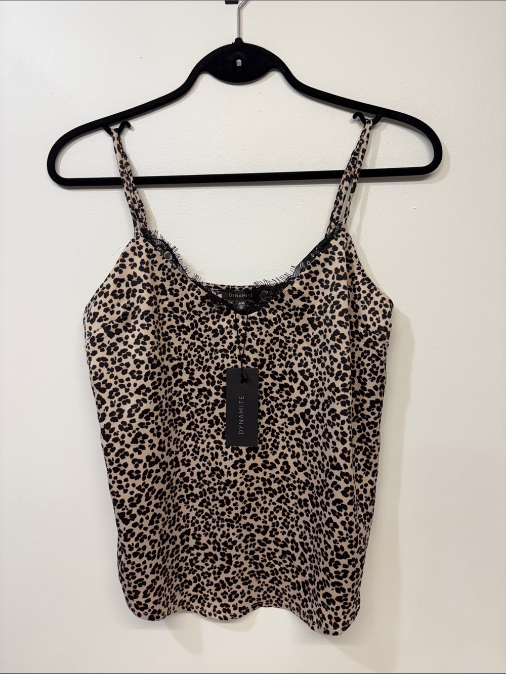 DYNAMITE Leopard Print Lace Detail Cami
